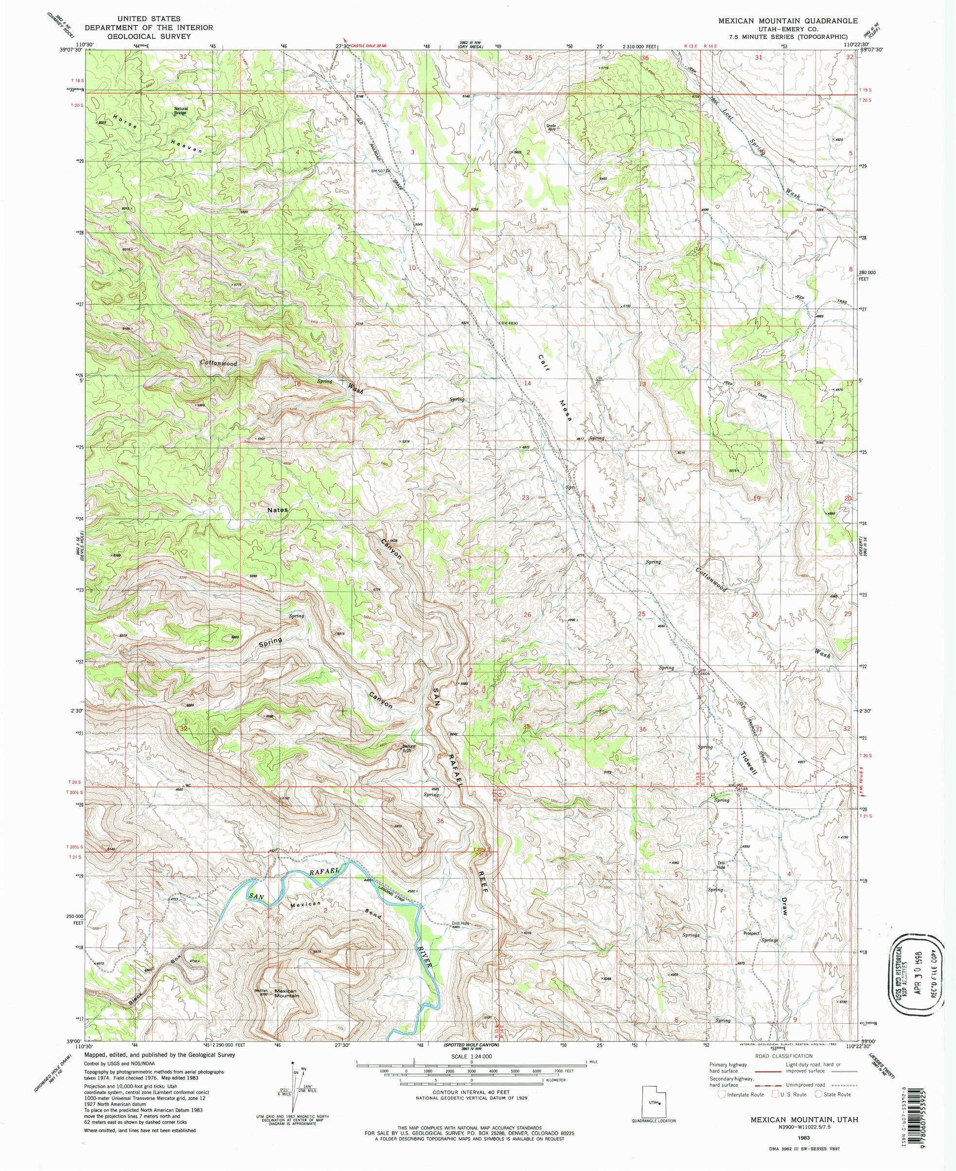 1983 USGS map of Mexican Mountain